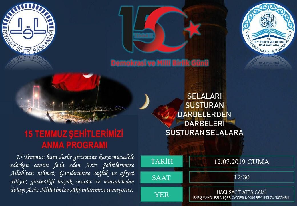 15 TEMMUZ ŞEHİTLERİMİZİ ANMA PROGRAMI