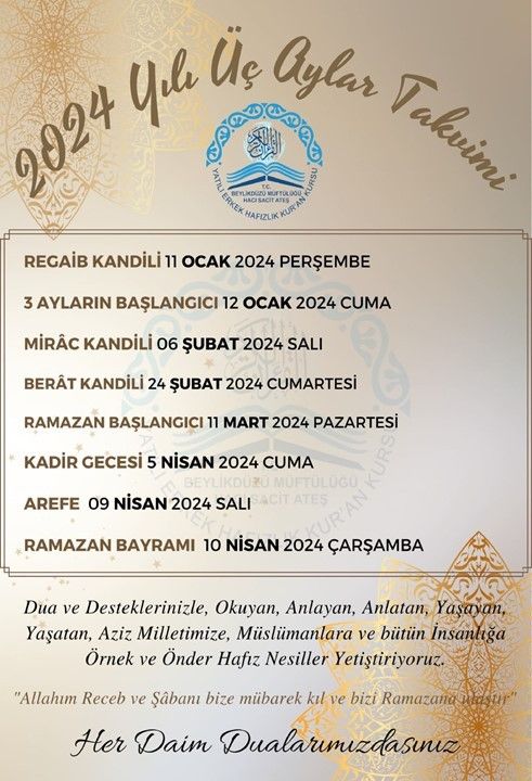ÜÇ AYLARIMIZ  MÜBAREK OLSUN