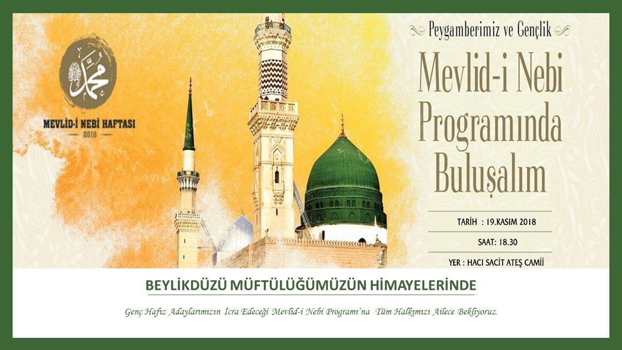 Mevlid- i Nebi programına davet