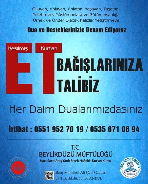 KURBAN ETİ BAĞIŞLARINIZA TALİBİZ