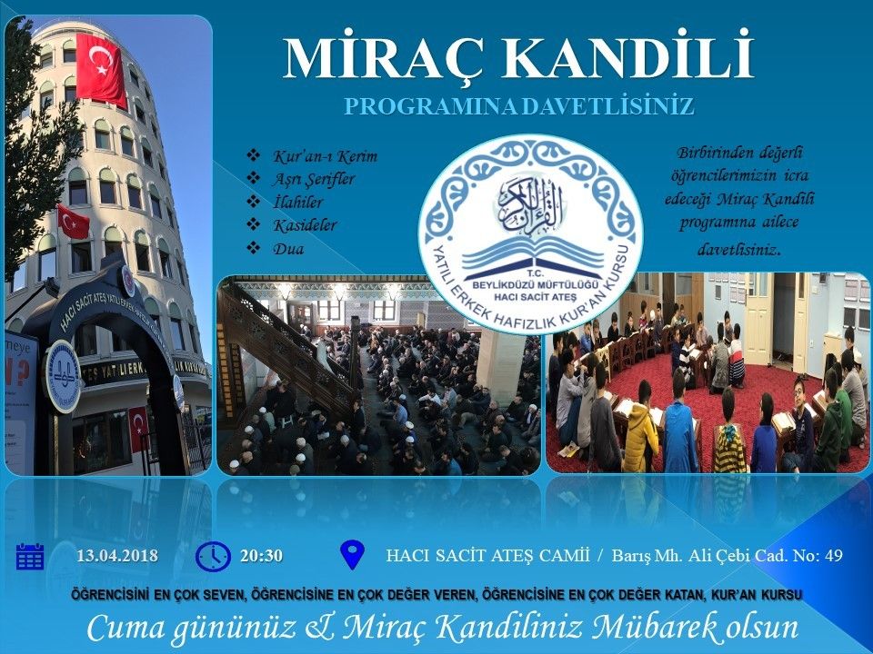 Miracınız Mirac Olsun